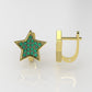 14K Gold Earrings with 38 Emeralds, "STT: Prong"
