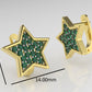 14K Gold Earrings with 38 Emeralds, "STT: Prong"