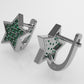 14K Gold Earrings with 38 Emeralds, "STT: Prong"