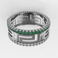 14K Ring with 45 Diamonds and 45 Emeralds, STT: Cut Split