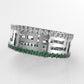 14K Ring with 45 Diamonds and 45 Emeralds, STT: Cut Split