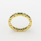 14K Filigree Ring with 16 Esmeralds and 8 Diamonds