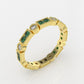 14K Filigree Ring with 16 Esmeralds and 8 Diamonds