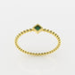 14K Bubble Ring with 1 Esmerald, STT: Bezel, Filigree