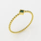 14K Bubble Ring with 1 Esmerald, STT: Bezel, Filigree