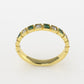 14K Square Filigree Ring with 6 Esmeralds and 6 Diamonds, STT: 2-Prong