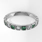 14K Square Filigree Ring with 6 Esmeralds and 6 Diamonds, STT: 2-Prong