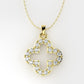 14K Pendant Clover with 20 Diamonds, STT: Prong, Only Pendant
