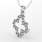 14K Pendant Clover with 20 Diamonds, STT: Prong, Only Pendant