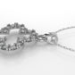 14K Pendant Clover with 20 Diamonds, STT: Prong, Only Pendant