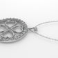 14K Pendant Four Hearts with 29 Diamonds, STT: Prong, Only Pendant