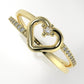 14K yellow gold Ring with Diamond VS1, Heart Style, "double band" "stt prongs"