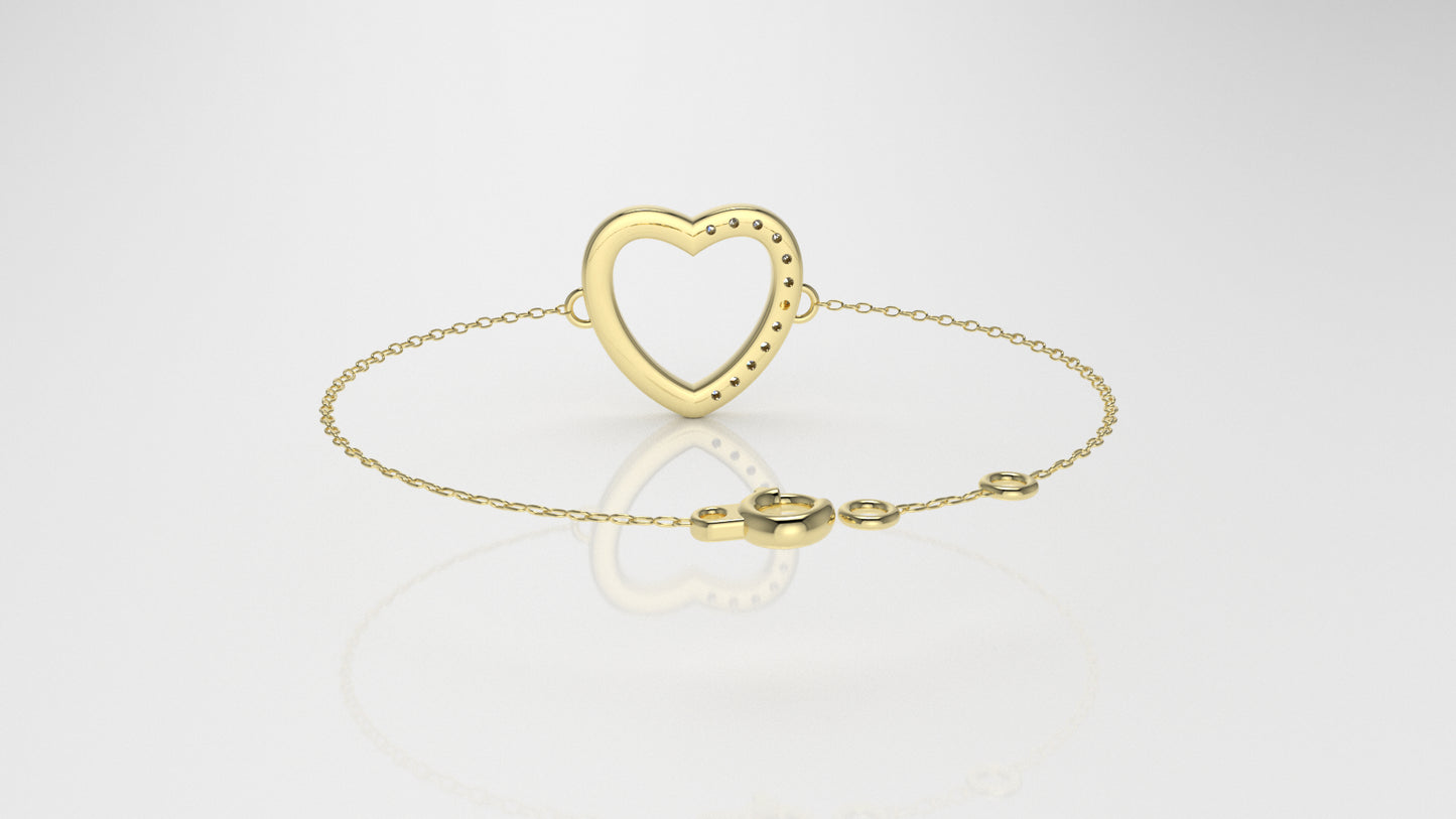 14k Bracelet with 12 DIAMOND 1.3mm VS1 each, split cut