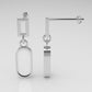 Yellow Gold Earrings with 2 MOTHER STONE, "Stt: Bezel"