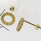 Yellow Gold Earrings with 22 YELLOW TOPAZ, "4 Prongs" "circle"