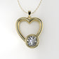 14K Gold Pendant with 1 Diamond, "STT: Bezel" heart style