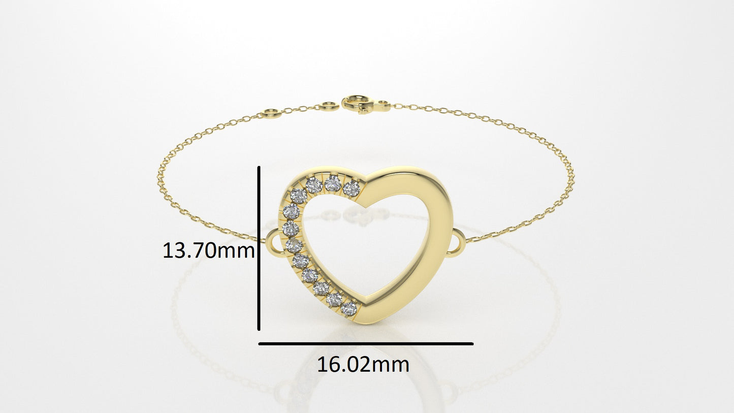 14k Bracelet with 12 DIAMOND 1.3mm VS1 each, split cut
