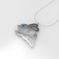 14K Pendant with 1 AQUAMARINE 2mn, includes 18 inch Chain, "Figure Rabbit solid gold, 4 Prongs"
