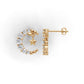 14k Gold Moon and Star Earrings with 14 Diamonds, "STT: Prong", Push Back