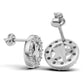 14K Gold Earrings Circle and Star with 22 Diamonds, "STT: Prong", Push Back