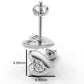 14k Gold Earrings Heart with 12 Diamonds, "STT: Prong", Push Back