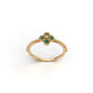 14K Gold Ring with 4 Emeralds, STT: Bezel, Filigree