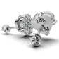 14k Gold Earrings Heart with 26 Diamonds, "STT: Prong", Push Back