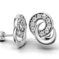 14K Gold Earring Circle and Moon with 18 Diamonds, "STT: Prong", Push Back, Cut Chanel