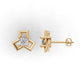 14k Gold Earrings with 2 Diamonds, "STT: 4-Prong", Push Back