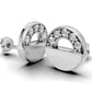 14k Gold Earrings Circle with 10 Diamonds, "STT: Prong", Push Back, Cut Chanel