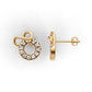 14K Gold Earrings Circle and Infinity with 20 Diamonds, "STT: Cut Split", Push Back
