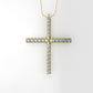 Yellow Gold Pendant with 23 Diamond 1.2mm VS1 each, Cross, Only Pendant
