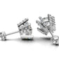 14k Gold Earrings Solitaire with 50 Diamonds, "STT: 8-Prong", Push Back