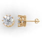 14k Gold Earrings with 8 Diamonds, "STT: 10-Prong Heart", Push Back