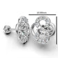 14K Gold Earrings Clover with 26 Diamonds, "STT: Prong", Push Back