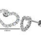 14K Earrings Hearts with 30 Diamonds, "STT: Prong", Push Back