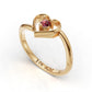 14K Gold Ring Heart with 1 Ruby, STT: 3-Prong