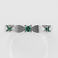 14K band Ring with 3 emerald 2mm each