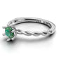 14K Gold Ring Solitaire with 1 Emerald, STT: 6-Prong