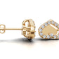 14k Gold Earrings Hearts with 30 Diamonds, "STT: Prong", Push Back