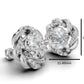 14k Gold Earrings Rope with 34 Diamonds, "STT: 4-Prong", Push Back