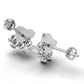 14k Dog Paw Earrings with 8 Diamonds, "STT: Prong", Push Back