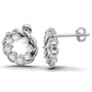 14k Gold Earrings Rope with 16 Diamonds, "STT: Prong", Push Back