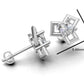14k Gold Earrings with 2 Diamonds, "STT: 4-Prong", Push Back