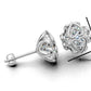 14k Gold Earrings Heart with 2 Diamonds, "STT: Hearts", Push Back