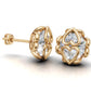 14k Gold Earrings Heart with 2 Diamonds, "STT: Hearts", Push Back