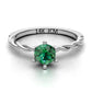 14K Gold Ring Solitaire with 1 Emerald, STT: 6-Prong