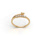 14K Gold Ring Heart with 5 Diamond, STT: Prong