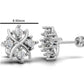 14K Gold Earrings Star with 8 Diamonds, "STT: 4-Prong", Push Back