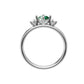 14K Gold Ring with 1 Emerald and 2 Diamonds, STT: Prong